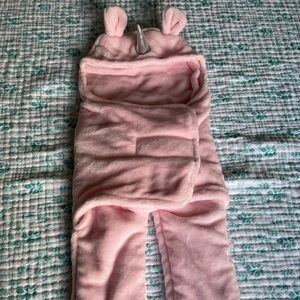 Pink swaddle bunting for newborn.